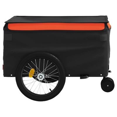 vidaXL cykelanhænger 45 kg jern sort og orange