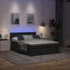 vidaXL ottoman seng med madras & LEDs 140x190 cm stof Sort