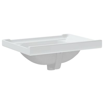vidaXL badeværelsesvask 61x48x23 cm rektangulær keramisk hvid