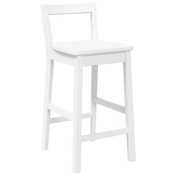 vidaXL barstole 2 stk. massivt gummitræ hvid