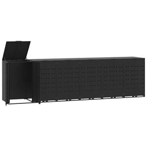 vidaXL skraldespandsskjuler 414x79x117 cm 6 rum st&aring;l sort