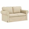 vidaXL Sofa 2 pcs Creme 155 x 82 x 80 cm Stof