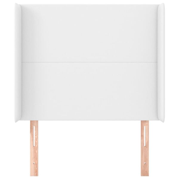 vidaXL sengegavl med kanter 83x16x118/128 cm kunstlæder hvid