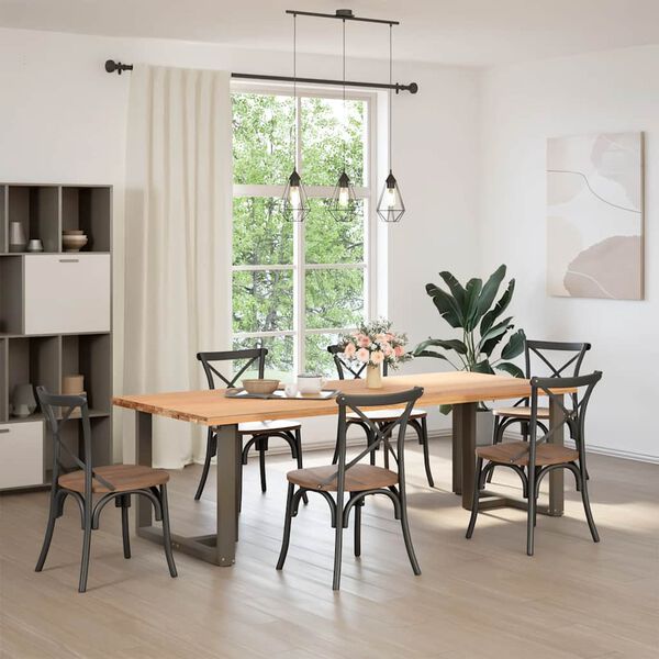 vidaXL spisebordsben T-formet 2 stk. sort 100x35x(72-73) cm stål