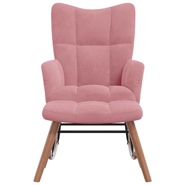 vidaXL gyngestol med fodskammel fl&oslash;jl lyser&oslash;d