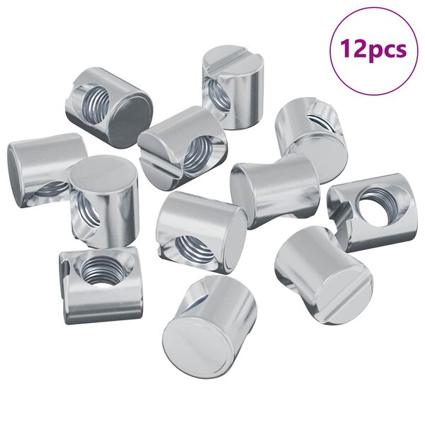 vidaXL T&oslash;nde m&oslash;trikker 12 pcs S&oslash;lv M6 x 12 mm Metal
