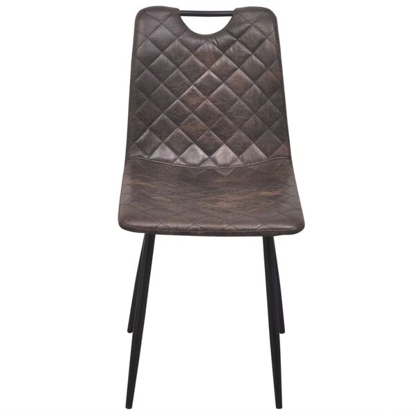 vidaXL spisebordsstole 4 stk. kunstl&aelig;der m&oslash;rkebrun