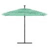vidaXL haveparasol med st&aring;lstang 290x290x238 cm gr&oslash;n