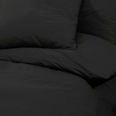 vidaXL sengetøj 220x240 cm let mikrofiberstof sort