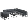 vidaXL Havesofa S&aelig;t 10 stk. Sort Aluminium