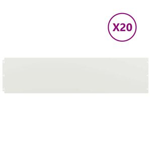 vidaXL Pl&aelig;nekant 20 stk. 25 x 103 cm Koldvalset st&aring;l Hvid