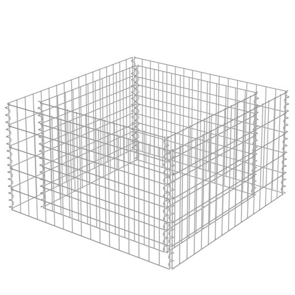 vidaXL gabion-højbed 90x90x50 cm galvaniseret stål
