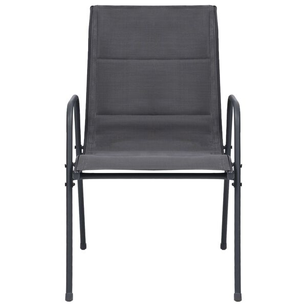 vidaXL havestole 6 stk. stabelbare st&aring;l og textilene antracitgr&aring;