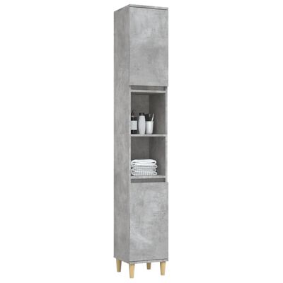vidaXL badeværelsesskab 30x30x190 cm konstrueret træ betongrå