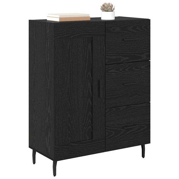 vidaXL Sideboard Sort eg 69,5 x 34 x 90 cm Ingeni&oslash;rt tr&aelig; og jern