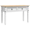 vidaXL Endebord CORONA Hvid 115 x 46 x 73 cm Massiv fyrretr&aelig;