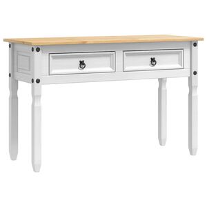 vidaXL Endebord CORONA Hvid 115 x 46 x 73 cm Massiv fyrretr&aelig;
