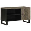 vidaXL tv-bord 80x33x46 cm massivt mangotr&aelig; sort