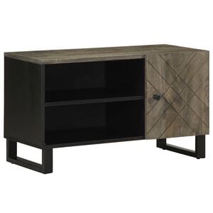 vidaXL tv-bord 80x33x46 cm massivt mangotr&aelig; sort