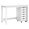 vidaXL Skrivebord og rullevogns&aelig;t MOSS 2 pcs Hvid