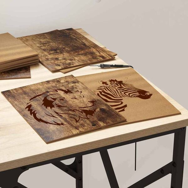 vidaXL Dekor Panels 50 pcs R&oslash;get eg 21 x 30 x 0,27 cm Konstrueret tr&aelig;