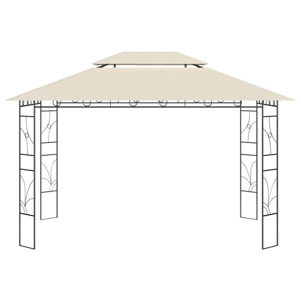 vidaXL pavillon 4x3x2,7 m 160 g/m² cremefarvet