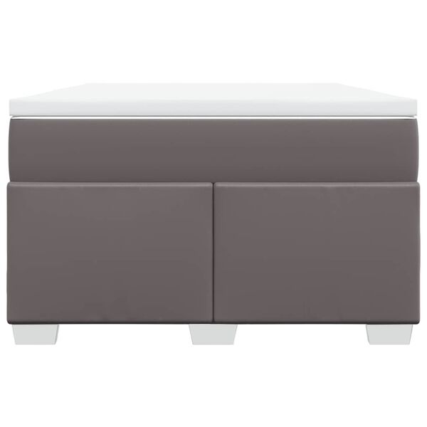 vidaXL kontinentalseng med madras 120x200 cm kunstl&aelig;der gr&aring;