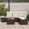 vidaXL Havesofa S&aelig;t 5 pcs Brun polyrattan