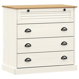 vidaXL kommode VIGO 80x40x76 cm massivt fyrretr&aelig; hvid