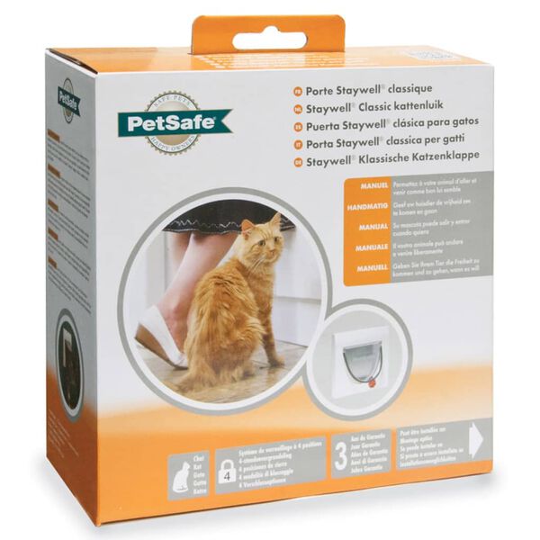 PetSafe manuel 4-vejs kattelem med tunnel Classic 917 hvid 5030