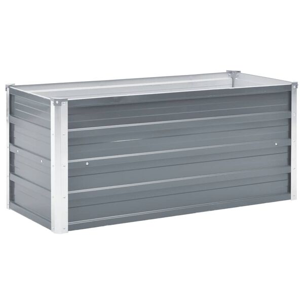 vidaXL forh&oslash;jet plantekasse 100x40x45 cm galvaniseret st&aring;l gr&aring;