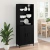vidaXL Highboard med skuffe Sort eg 69,5 x 34 x 180 cm Konstrueret tr&aelig;