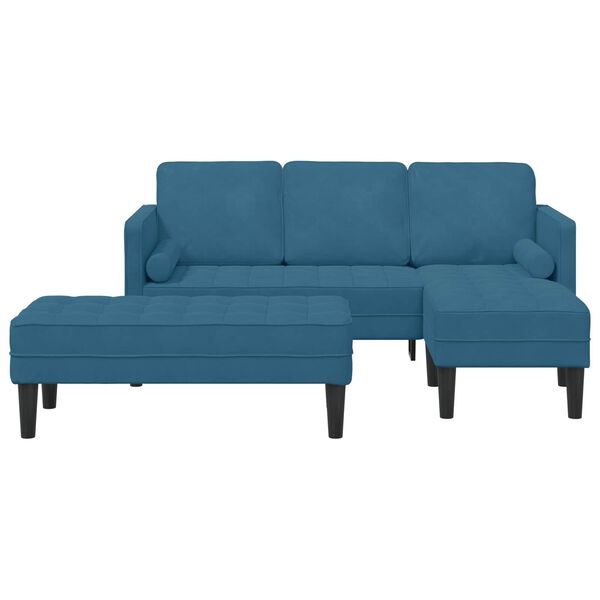 vidaXL Sofa S&aelig;t med pude 2 pcs Bl&aring; Polyester