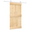 vidaXL Skyded&oslash;r Natur og hvid 100 x 210 cm Massivt Fyrretr&aelig;