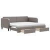 vidaXL daybed med udtr&aelig;k og skuffer 90x200 cm stof gr&aring;brun