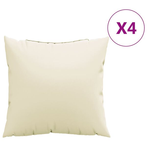 vidaXL sofapuder 4 stk. 40x40 cm stof cremefarvet