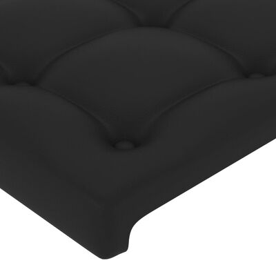vidaXL sengeramme med sengegavl 160x200 cm kunstlæder sort