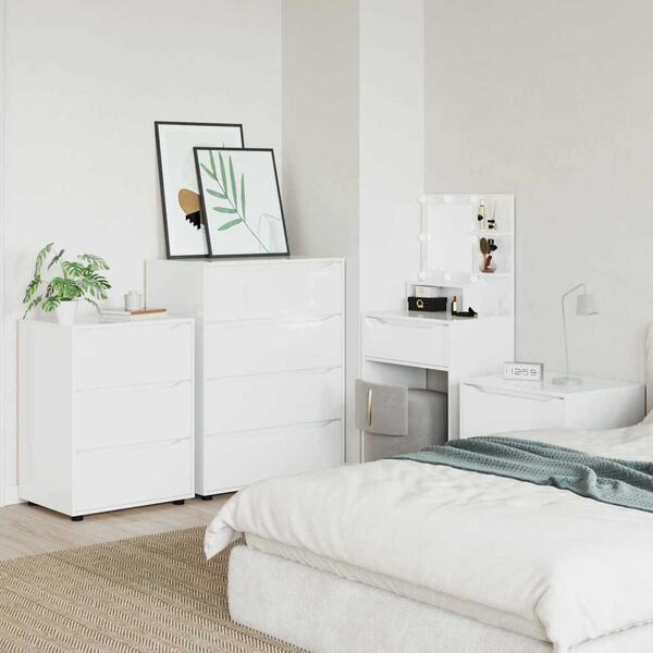 vidaXL Opbevaringsskabe 2 pcs Høj gloss hvid 80 x 48 x 105 cm