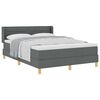 vidaXL Box spring seng med madras M&oslash;rkegr&aring; 200 x 160 cm Stof