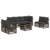 vidaXL Havesofa S&aelig;t 9 stk. Gr&aring; polyrattan