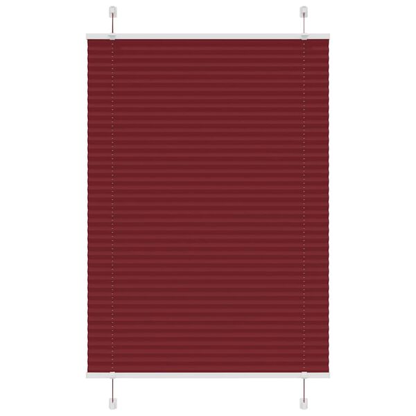 vidaXL Pliss&eacute;gardin Bordeauxr&oslash;d 90x150 cm Stofbredde 89,4 cm Polyester