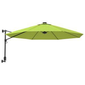 vidaXL v&aelig;gh&aelig;ngt parasol med LED-lys 290 cm &aelig;blegr&oslash;n