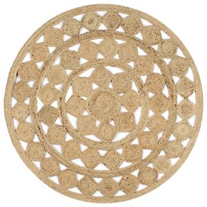 vidaXL h&aring;ndlavet t&aelig;ppe flettet jute 120 cm