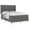 vidaXL Box spring seng med madras M&oslash;rkegr&aring; 160 x 200 cm Stof