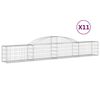vidaXL buede gabionkurve 11 stk. 300x30x40/60 cm galvaniseret jern