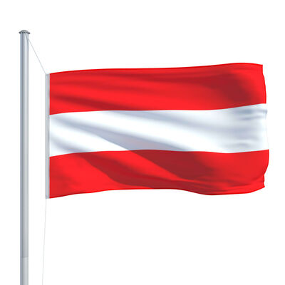 vidaXL østrigsk flag og flagstang 6,2 m aluminium