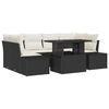 vidaXL Sofa S&aelig;t 7 stk. Sort og Cream polyrattan