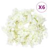 vidaXL blomsterguirlander 6 stk. 180 cm hvid