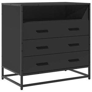 vidaXL skuffeskab 70x41x70 cm konstrueret tr&aelig; sort