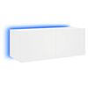 vidaXL v&aelig;gh&aelig;ngt tv-bord med LED-lys 80x35x31 cm hvid